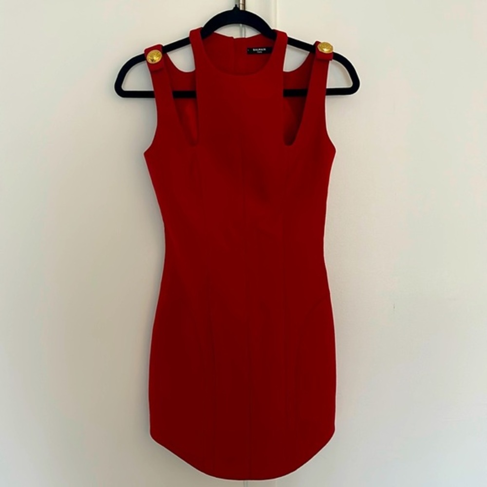 Balmain Red Mini Dress